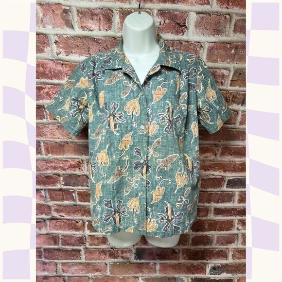 Vintage Mark Raystein Hawaiian Shirt Green – Men’s Small Button Down Aloha Top - Picture 1 of 7